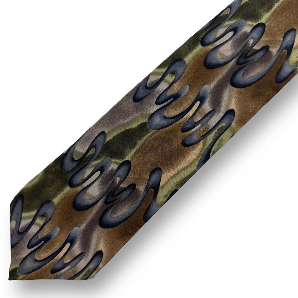 Ripple Fourth Set Grateful Dead‎ Silk Neck Tie Brown Green Psychadelic Abstract